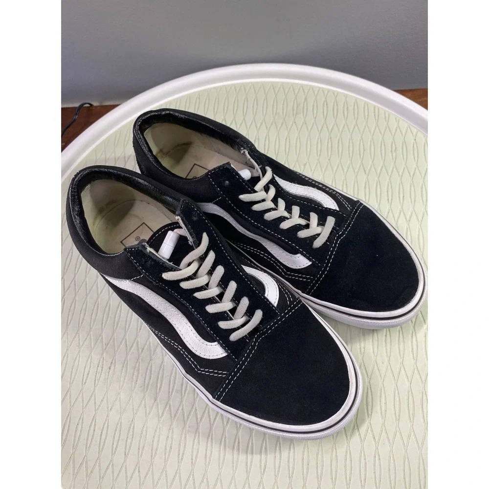 Vans OLD SKOOL Unisex Sneakers Black/White Suede‎ Shoes Sz.5.5 Men/7 Women